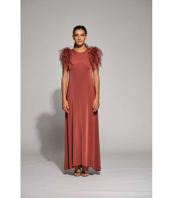 Vestido Tinta Plumas Moskada Mujer