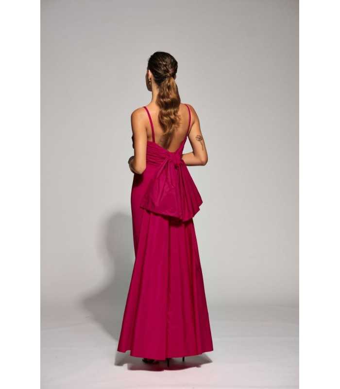 Vestido Frambuesa Lazo Moskada Mujer
