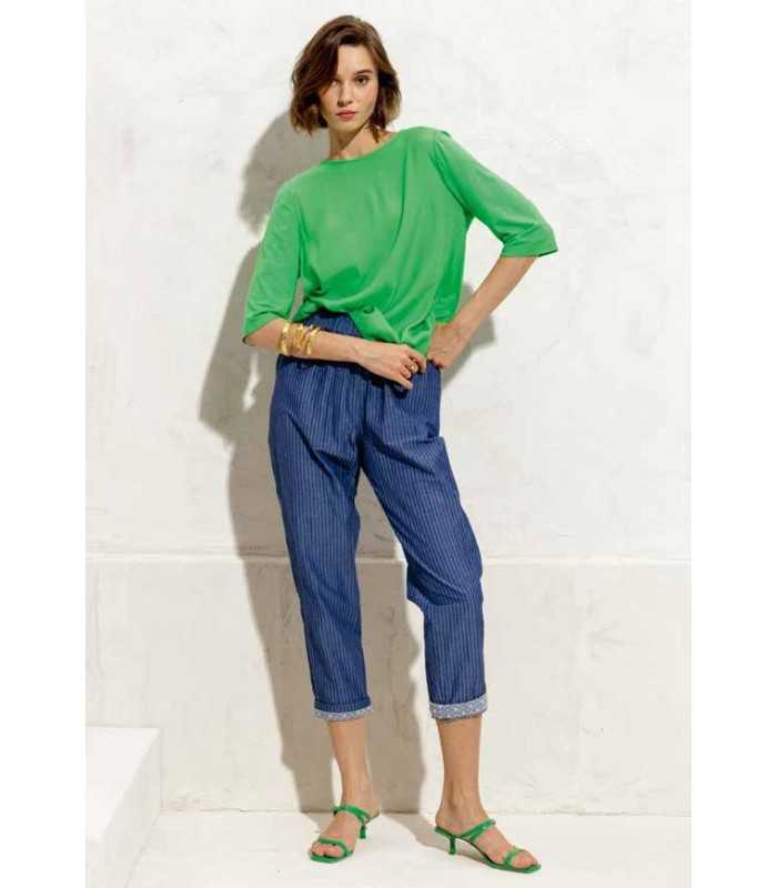 Camiseta Marino Básica Maria Bellentani Mujer