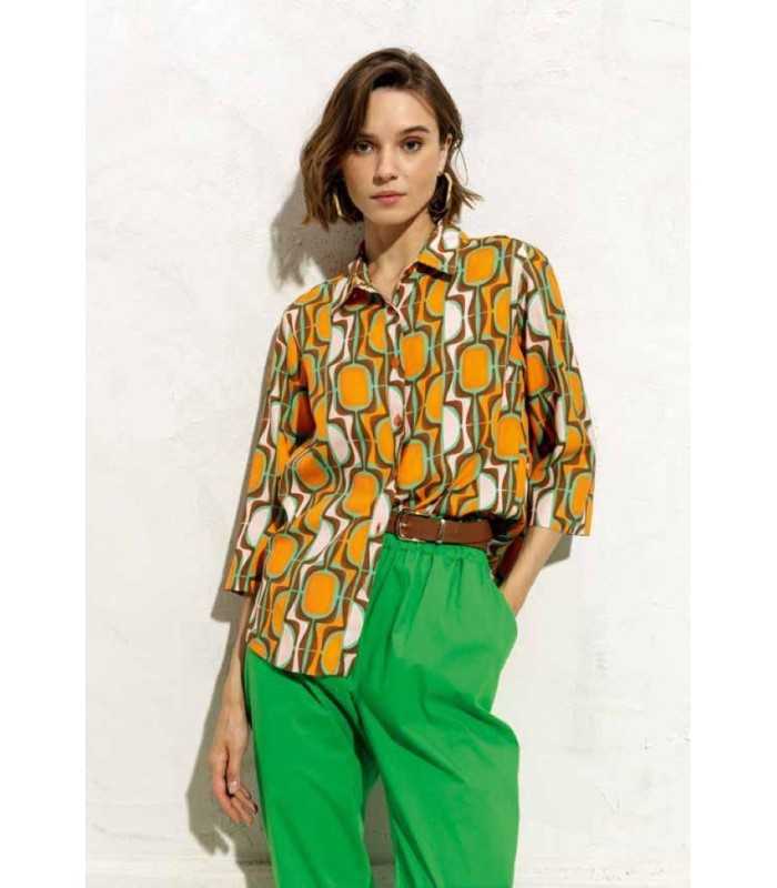 Camisa Estampado Geométrico Maria Bellentani Mujer