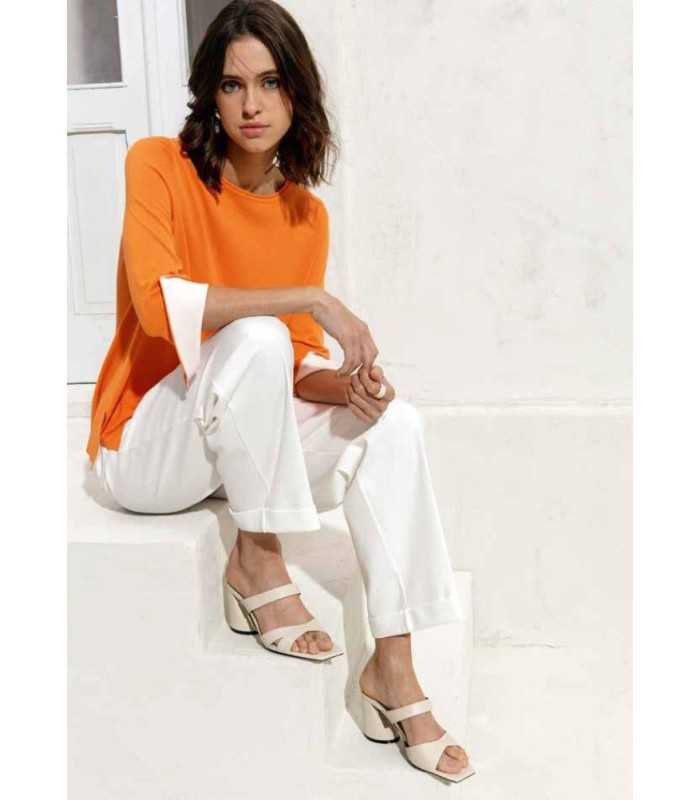 Suéter Naranja Básico Maria Bellentani Mujer