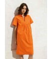 Vestido Algodón Naranja Maria Bellentani Mujer