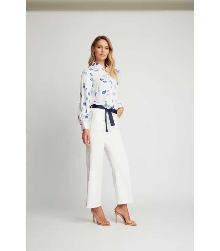 Camisa Estampada Maletas Piero Moretti Mujer