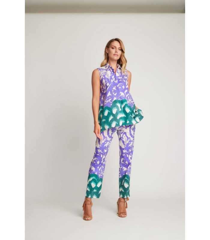 Pantalón Estampado Algodón Piero Moretti Mujer