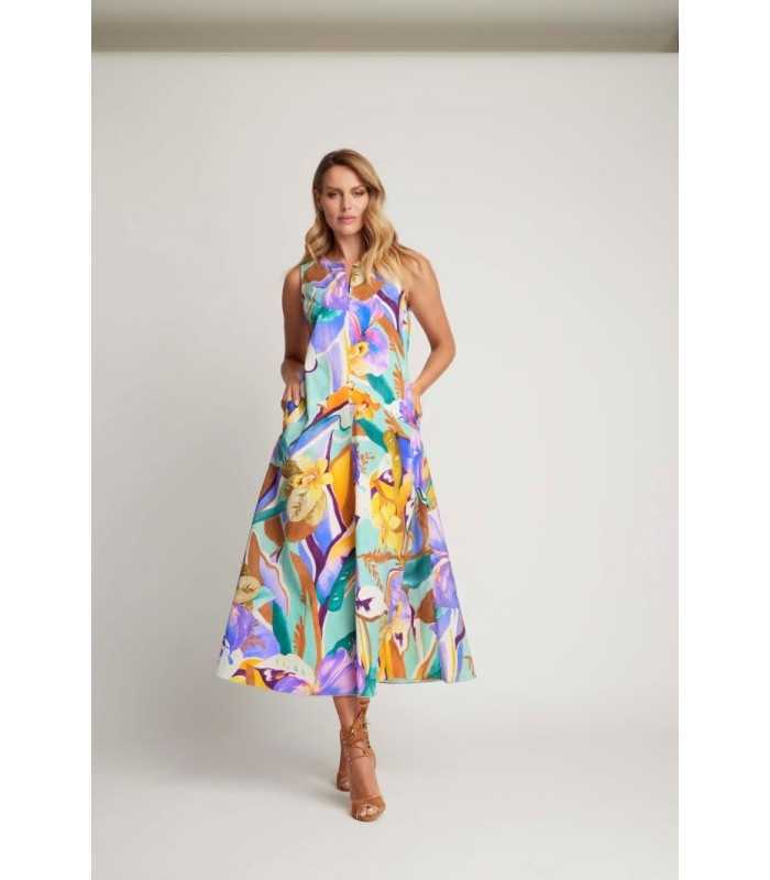 Vestido Estampado Algodón Piero Moretti Mujer