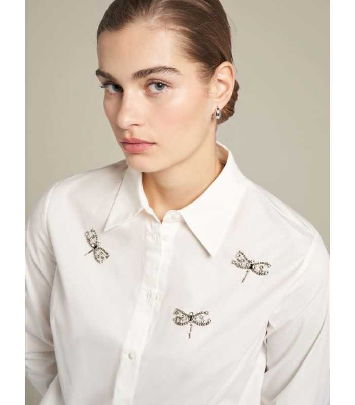 Camisa Algodón Blanca Libélulas Elena Miro Mujer