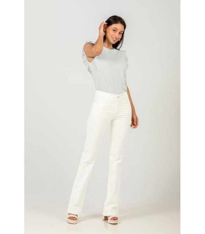 Pantalón Blanco Acampanado Kleymac Mujer