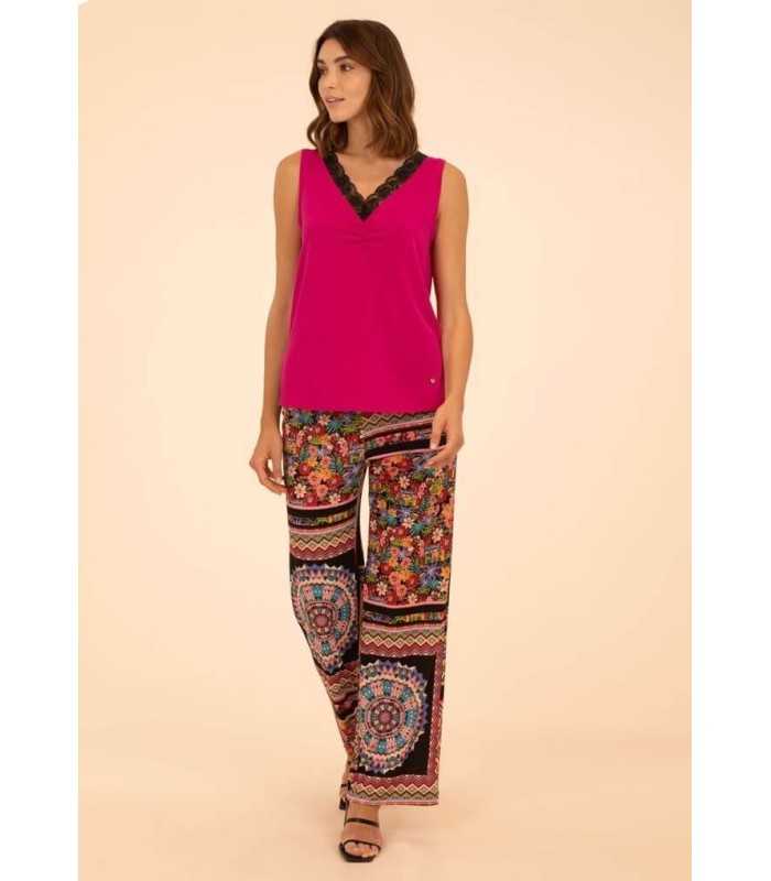 Pantalón Punto Patchwork Anna Mora Mujer