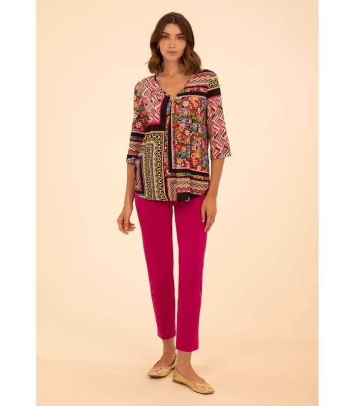 Camiseta Punto Patchwork Anna Mora Mujer