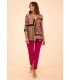 Camiseta Punto Patchwork Anna Mora Mujer