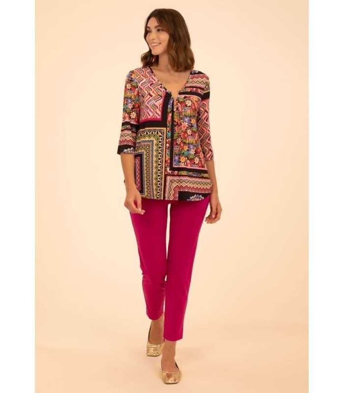 Camiseta Punto Patchwork Anna Mora Mujer
