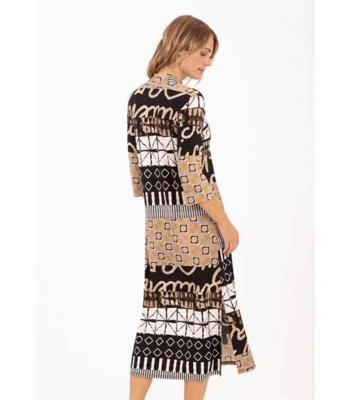 Vestido Combinado Étnico Anna Mora Mujer