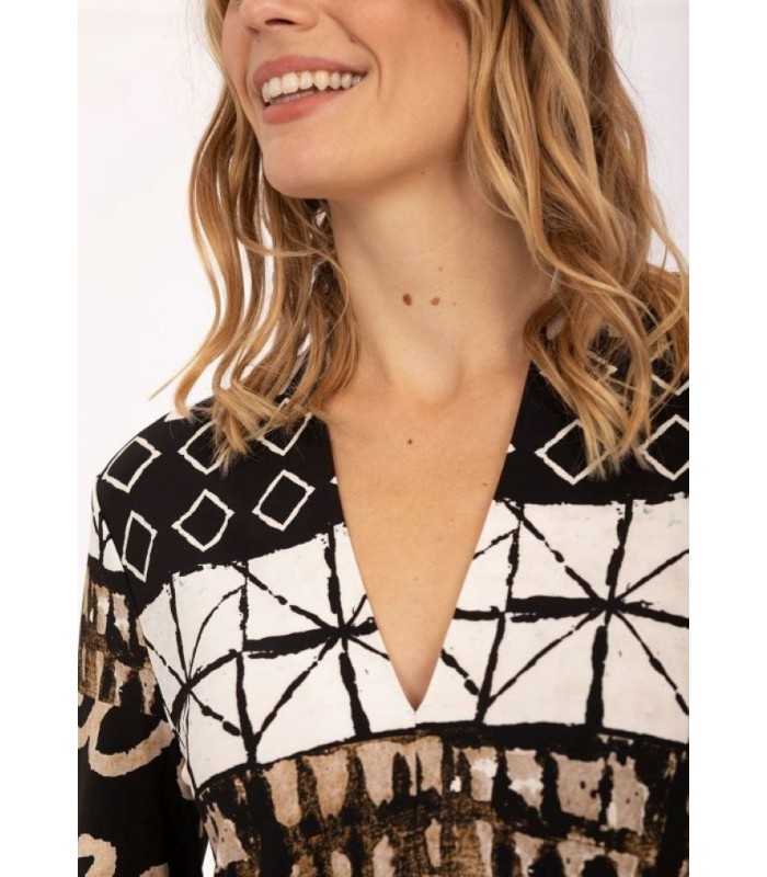 Vestido Combinado Étnico Anna Mora Mujer