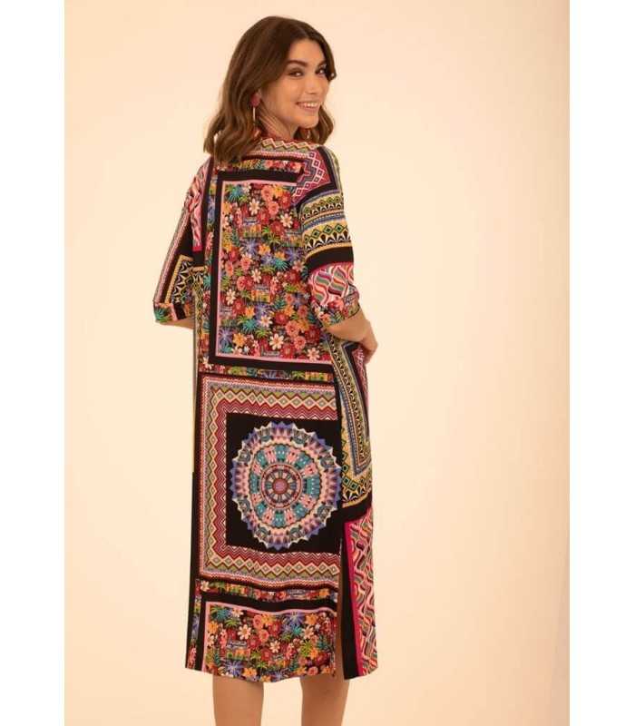 Vestido Patchwork Midi Anna Mora Mujer