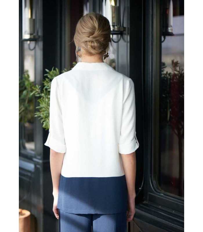 Blusón Blanco Marino Carmela Rosso Mujer