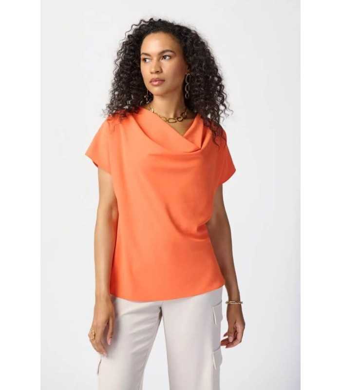 Top Escote Fluido Naranja Joseph Ribkoff Mujer
