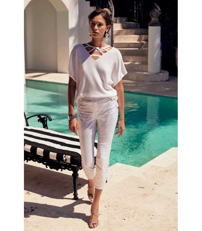 Pantalón Metalizado Estampado Joseph Ribkoff Mujer