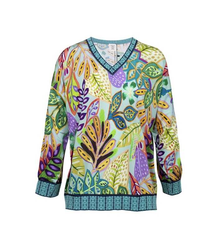 Blusón Estampado Hojas Aldo Martins Mujer