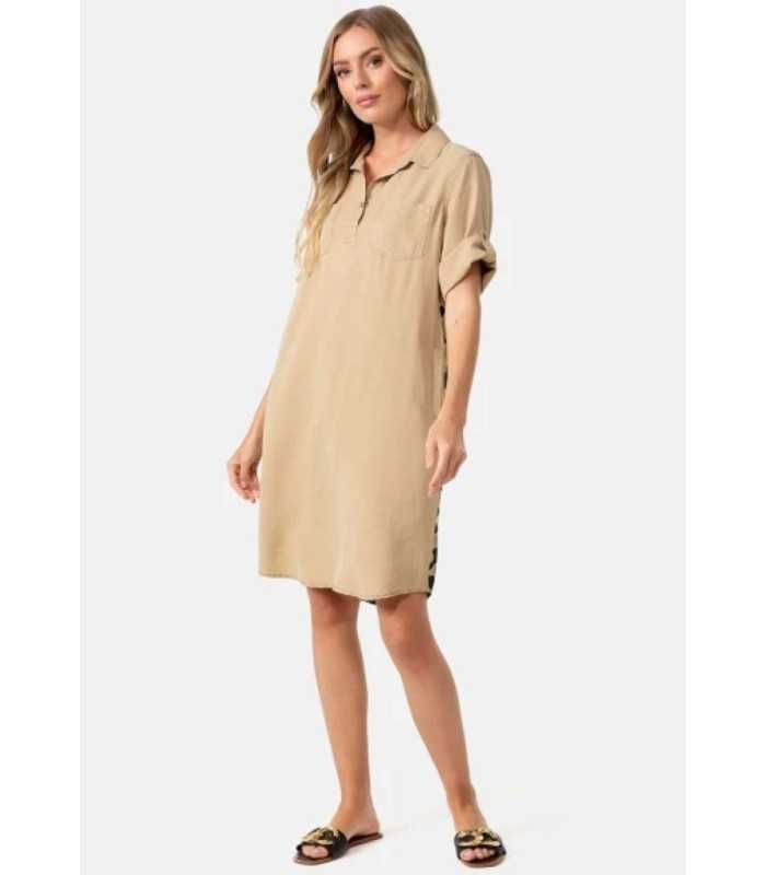 Vestido Camel Estampado Catnoir Mujer