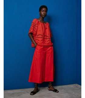 Pantalón Rojo Ancho Sfizio Mujer