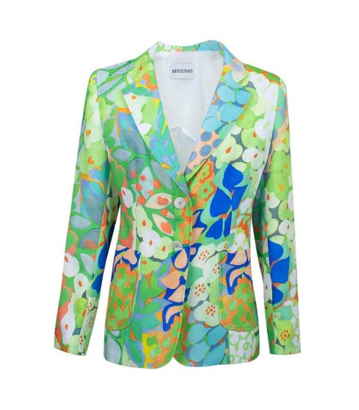 Chaqueta Estampada Verdes Milaches Mujer