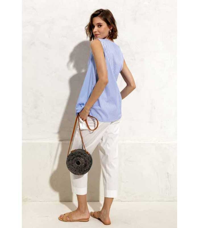 Top Algodón Azul Maria Bellentani Mujer