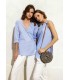 Top Algodón Azul Maria Bellentani Mujer