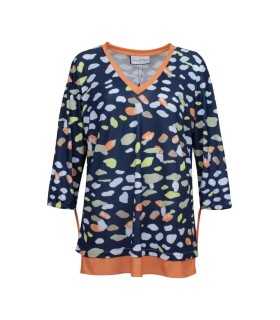 Blusón Estampado Manchas Carmela Rosso Mujer