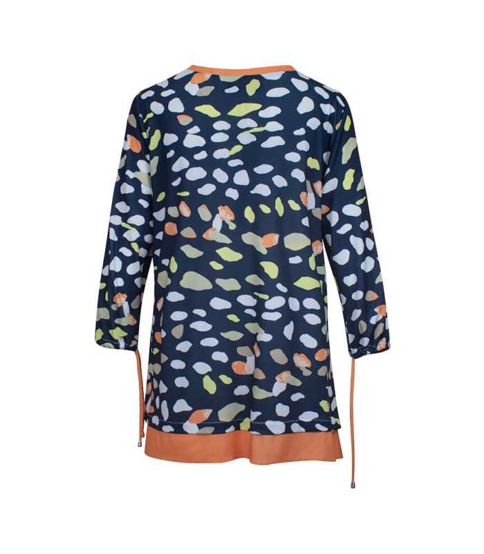 Blusón Estampado Manchas Carmela Rosso Mujer