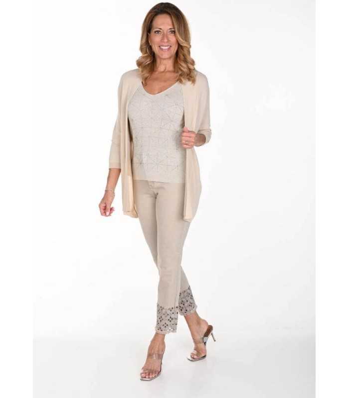 Pantalón Beige Vaquero Frank Lyman Mujer