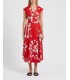 Vestido Rojo Flores Marella Mujer