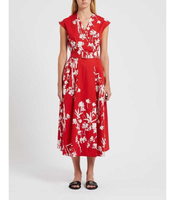 Vestido Rojo Flores Marella Mujer