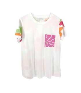 Camiseta Blanca Flores Pisonero Mujer