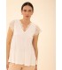 Top Blanco Encaje Anna Mora Mujer