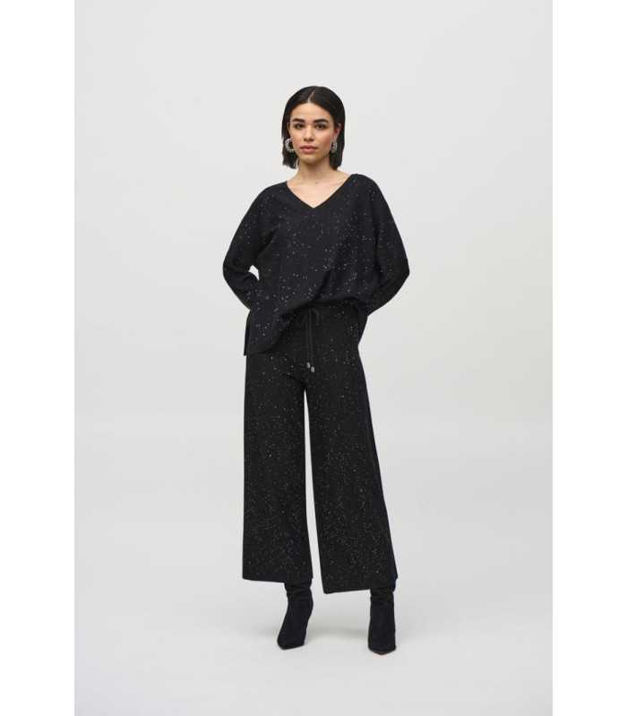 Pantalón Punto Negro Lentejuelas Joseph Ribkoff Mujer