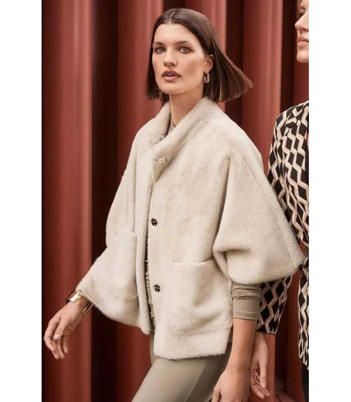 Chaqueta Piel Beige Joseph Ribkoff Mujer
