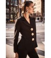 Blazer Ajustada Negra Joseph Ribkoff Mujer