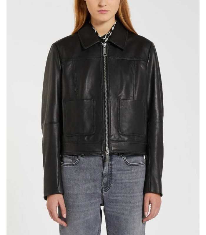 Chaqueta Piel Negra Marella Mujer