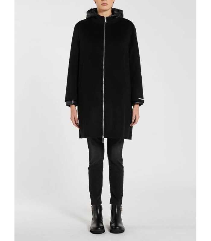 Abrigo Recto Negro Marella Mujer