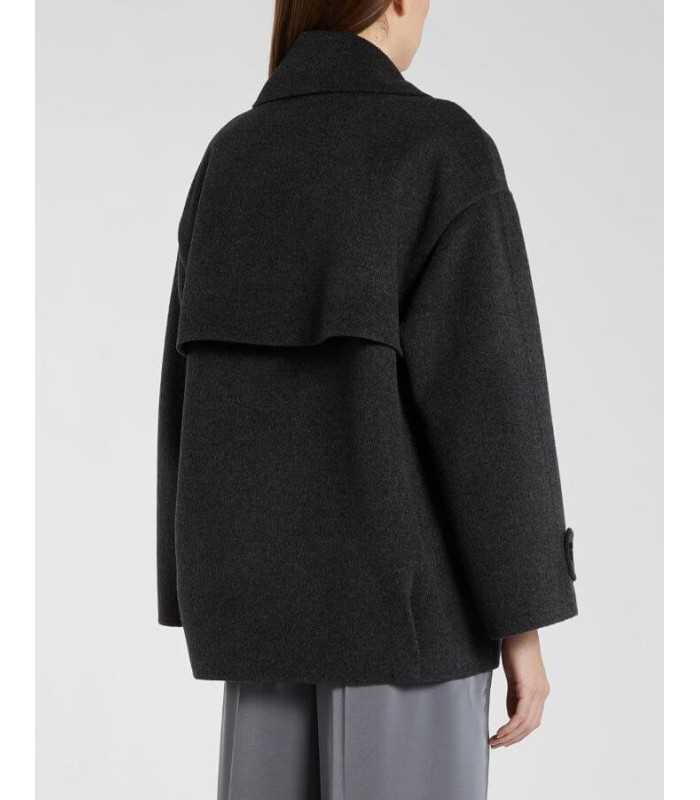 Chaquetón Negro Lana Marella Mujer