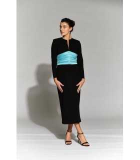 Vestido Negro Fajín Moskada Mujer