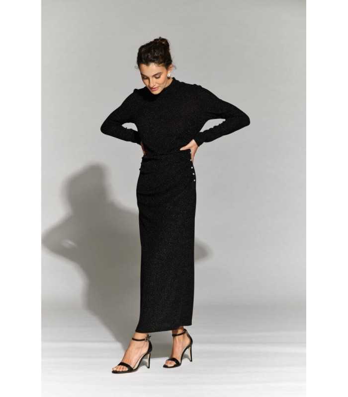 Vestido Negro Brillo Moskada Mujer