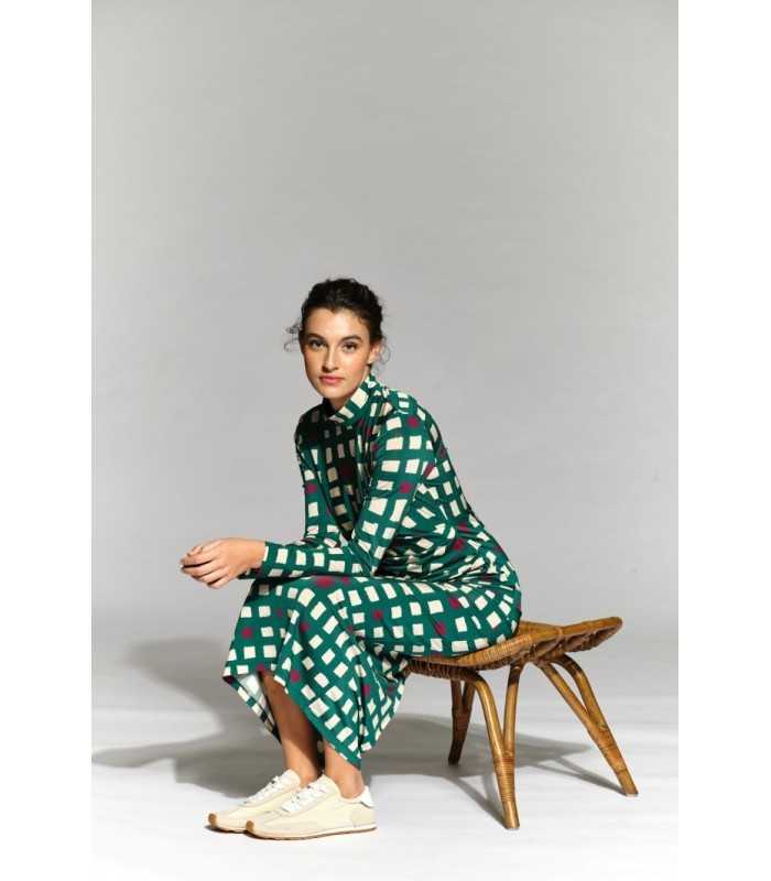 Vestido Estampado Verde Moskada Mujer