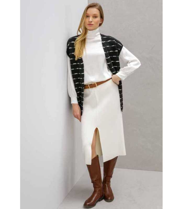 Falda Punto Negra Maria Bellentani Mujer