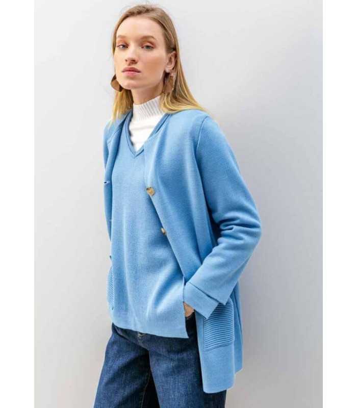 Suéter Antracita Bolsillo Maria Bellentani Mujer