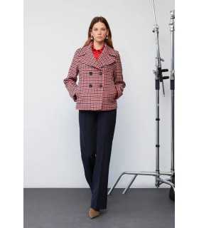 Chaquetón Estampado Cuadros Civit Mujer