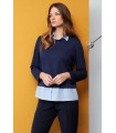 Top Camisa Marino Civit Mujer