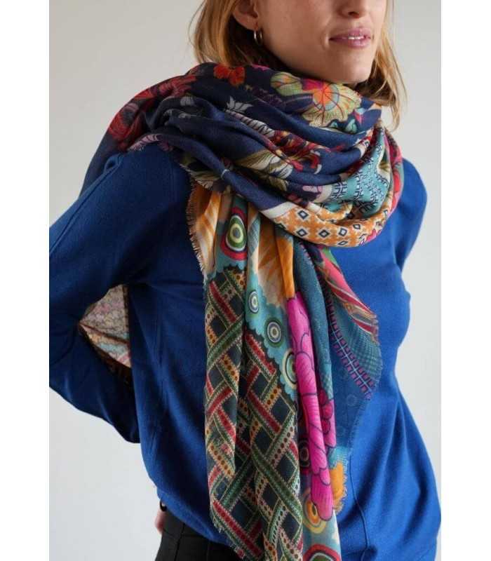 Chal Estampado Azules Noga Mujer