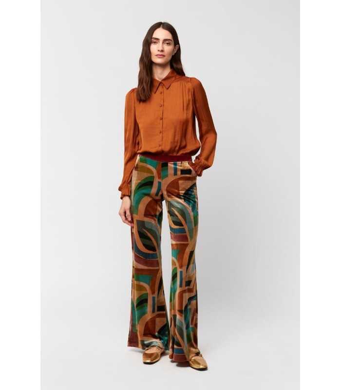 Pantalón Terciopelo Estampado Aldo Martins Mujer
