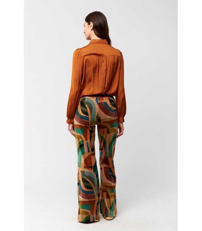 Pantalón Terciopelo Estampado Aldo Martins Mujer